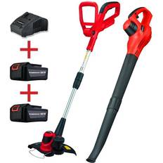 PowerSmart Grass Trimmers PowerSmart Cordless PS76115A-2B String Trimmer and Blower, red and Black
