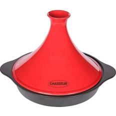 Chasseur French 12 Dia Red French Enameled Cast Iron Tajine Cone with lid