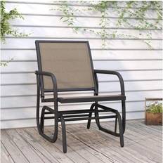 vidaXL Garden Glider Chair Black/Brown