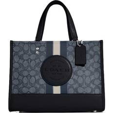 Coach Dempsey Carryall In Signature Jacquard With Stripe And Patch - Silver/Denim/Midnight Navy Multi