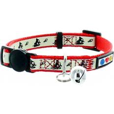 Pawtitas Glow In The Dark Red Safety Buckle Removable Bell Collar
