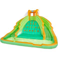 Sunny & Fun Inflatable Water Slide Blow up Pool, Kids Water Park Green Green