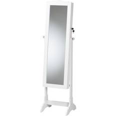 Baxton Studio Madigan Modern & Contemporary Wood Jewelry Armoire with Mirror White