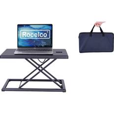 Laptop Stands Rocelco Portable 19 Inches Adjustable Height Support Standing Desk Riser, Black