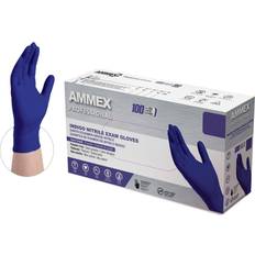 Work Gloves Ammex Indigo Nitrile Disposable Exam Gloves Mil 100/Box