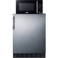 Oven microwave combo Summit MRF66BK2SSA 4.9 cu Refrigerator/Microwave Combo Silver, Black