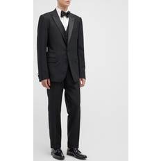 Men Blazers Dolce & Gabbana Three-piece wool and silk-blend tuxedo black