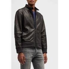 Leather Jackets - Men Vince Black Harrington Leather Jacket