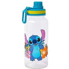 Cups Silver Buffalo Disney Lilo & Stitch Flowers 32-Ounce Twist Spout Water Bottle And Set