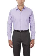 Men - Purple Shirts Van Heusen Big & Tall Classic/Regular Fit Wrinkle Free Poplin Solid Dress Shirt - Lavender