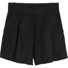 H&M Linen Blend Bermuda Shorts - Black