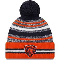 Beanies New Era Men's Navy/Orange Chicago Bears 2021 NFL Sideline Sport Official Pom Cuffed Knit Hat