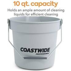 Coastwide Professional Plastic Bucket, 10 Qt, Gray CW58017, Grey Quill