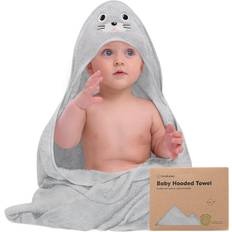 Baby Towels KeaBabies Cuddle Hooded Towel in Seal Seal