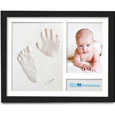 KeaBabies Baby Handprint and Footprint Kit, Personalized Baby Picture Frame Print Kit, Baby Keepsake Gifts, Grey, 5X7