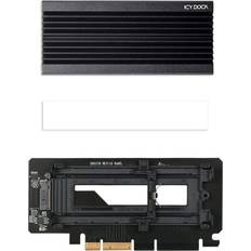 Externe Lagergestelle Icy Dock M.2 NVMe SSD auf PCIe 4.0 Adapter mit Kühlkörper unterstützt M.2 NVMe SSDs 22110 2280 2260 2242 EZConvert Ex Pro MB987M2P-2B
