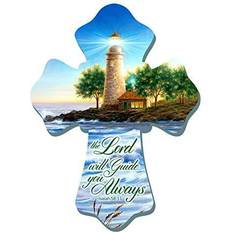 Decor Glow the lord will you wooden cross 8 Figurine