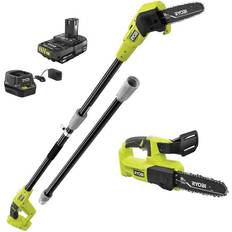 Cordless pole saw Ryobi p20310 one 18v 8 in. cordless battery pole saw pruning kit w/ battery