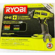 Ryobi Brushless Screwdrivers Ryobi p290 18v cordless 1/4" hex quietstrike pulse driver, w/belt clip,bit