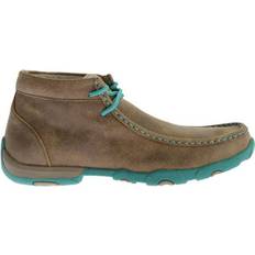 Chukka Boots Twisted X Chukka Driving Mocs - Brown/Turquoise Leather