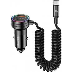 Usams Biloplader 60W Car Charger with Spring Cable