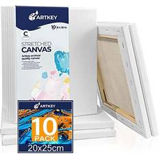 Artkey canvases for painting 8 x 10 inch 10 pack canvases 10 oz triple pr