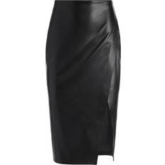 Alice + Olivia Siobhan Front Wrap Midi Skirt - Black
