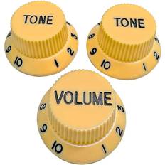 Axlabs Strat-Style Knob Kit With Black Lettering 3 Cream