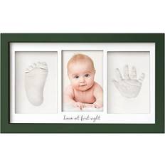 KeaBabies Baby Hand and Foot Print Kit, Duo Baby Picture Frame for Newborn, Baby Keepsake Frames, Green, 3X5