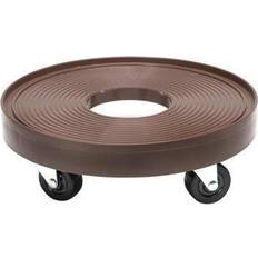 Indoor Plant Stands 12 Round HDPE Espresso Plant Dolly/Caddy with Hole