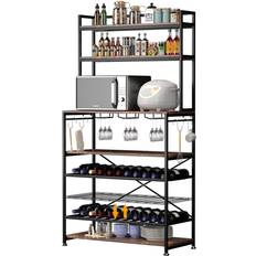 Shelves Vevor Kitchen Bakers Rack with Wine Storage 35.4x67.5"