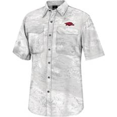 Colosseum T-shirts Colosseum Men's White Arkansas Razorbacks Realtree Aspect Charter Full-Button Fishing Shirt