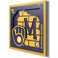 YouTheFan Milwaukee Brewers 12'' x 3D Logo Wall Art