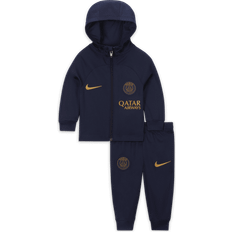 Babys Kinderbekleidung Nike Baby's Paris Saint-Germain Strike Dri-FIT Hooded Tracksuit - Blackened Blue/Blackened Blue/Gold Suede