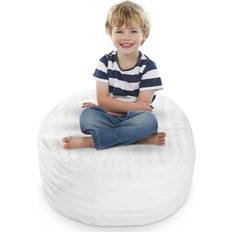 Kid's Room Cheer Collection Faux Fur Bean Bag Stuffed Animal Storage Case