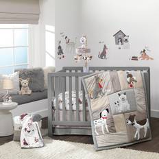 Lambs & Ivy Bow Wow Gray/Tan Dog/Puppy Nursery Baby Crib Bedding