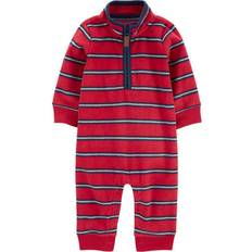 Carter's Baby Striped Fleece Jumpsuit - Red (195861371045)