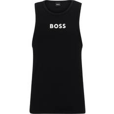 Hugo Boss Herren Tanktops HUGO BOSS Unterhemd aus elastischer Bio-Baumwolle mit Logo-Print