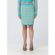 Versace Clothing Versace Allover Pencil Skirt 5v540_turquoise_light_blue