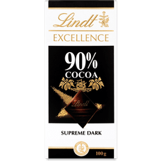 Lindt Excellence Dark 90% Cocoa Chocolate Bar 100g 1Pack