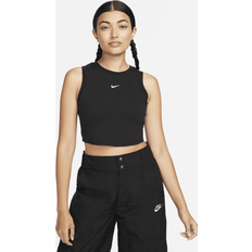 Nike Tank Tops Nike Women's Sportswear Essentials Ribbed Cropped Tank Top in Black, FB8279-010 Black