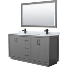 Vanity Units Wyndham Collection WCF1111-66D-NAT-M58 Icon 66" Double