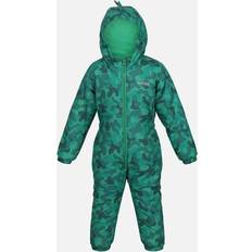 Grønne Regndresser Regatta Childrens/Kids Penrose Camo Puddle Suit Green/Jellybean Green