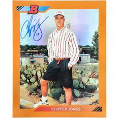 Bowman Chipper Jones Atlanta Braves Autographed 1991 Chrome Rookie Orange Jumbo Card Limited Edition of 25