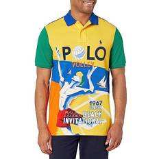 Polo Ralph Lauren Polo Shirts Polo Ralph Lauren Men's Classic-Fit Mesh Graphic Polo Shirt - Canary Yellow Multi