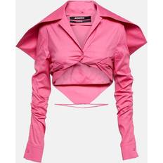 Women Shirts Jacquemus La Chemise Meio cotton cropped shirt pink