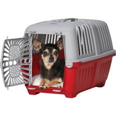 Pets Midwest Spree Plastic Red Pet Travel Carrier, 18.67" X 12.41" W X 12.6"
