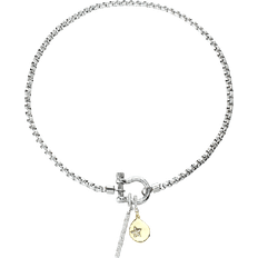Artizan Joyeria Herradura Clip On Bar Necklace - Silver/Gold/Transparent