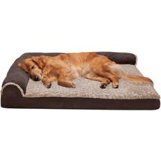FurHaven Dogs Pets FurHaven Deluxe Chaise Lounge Dog Bed Orthopedic Foam Jumbo