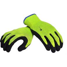 Disposable Gloves Latex Coated High Visibility Work Gloves, Pairs Green Green